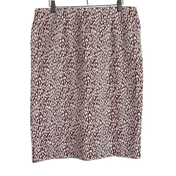 Loft Animal Print Skirt L Brown Chic Urban Dainty Euro Summer Preppy Classic 80s - Picture 4 of 9